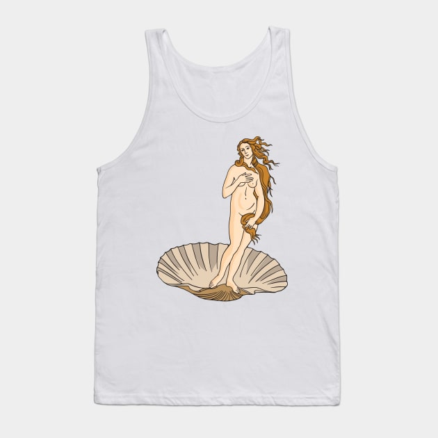 The Birth of Venus Sandro Botticelli Illustration Tank Top by murialbezanson